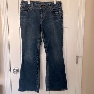 Silver Jeans Women's Boot Cut Jeans - Dark Blue 33 Waist 30 Inseam